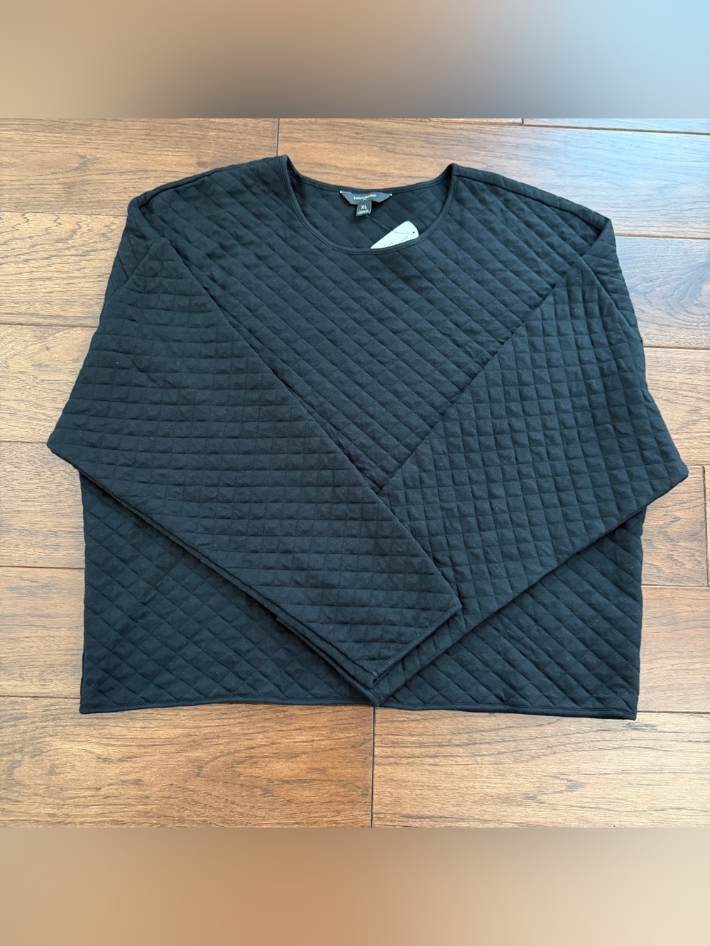Banana Republic Black Quilted Crewneck Top Size XL